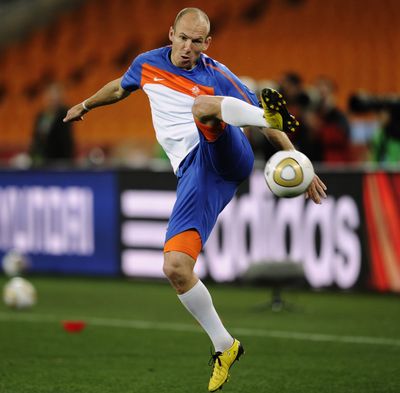 Netherlands forward Arjen Robben leads a team that hasn’t lost in 25 matches entering today’s final. (Associated Press)