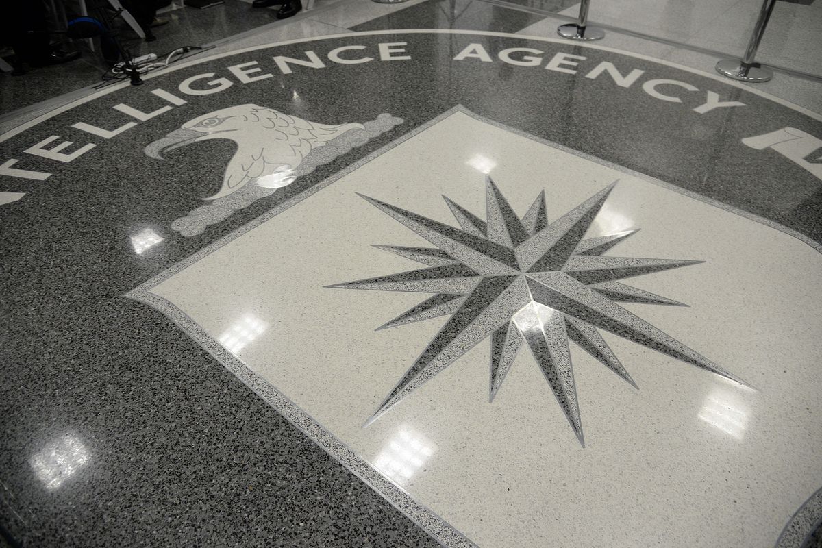 The seal of the Central Intelligence Agency is seen on the floor at CIA headquarters, Jan. 21, 2017, in Langley, Virginia.   (Olivier Douliery/Zuma Press/TNS)