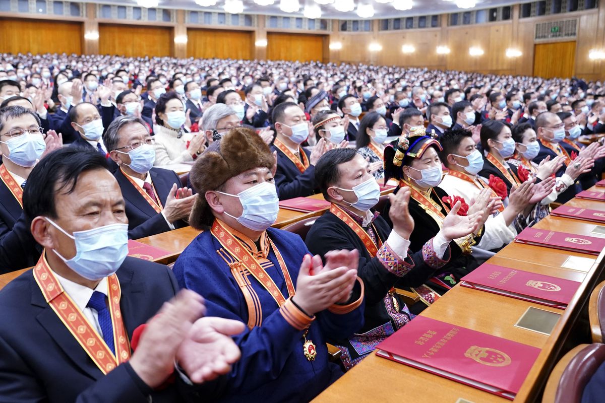 In this photo released by China