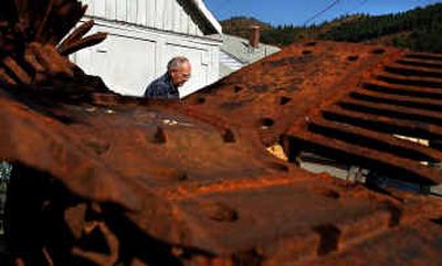 
Marvin Lake, of Kellogg, collects thousands of old rail spikes and other pieces of railroad iron from the old Milwaukee Road and transforms the rusted material into sculptures. 
 (Photos by Kathy Plonka/ / The Spokesman-Review)