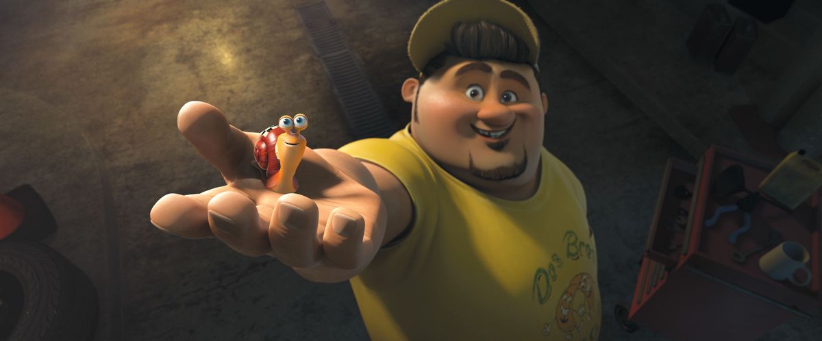 Turbo, voiced by Ryan Reynolds, left, and Tito, voiced by Michael Pena, in a scene from the animated movie “Turbo.”