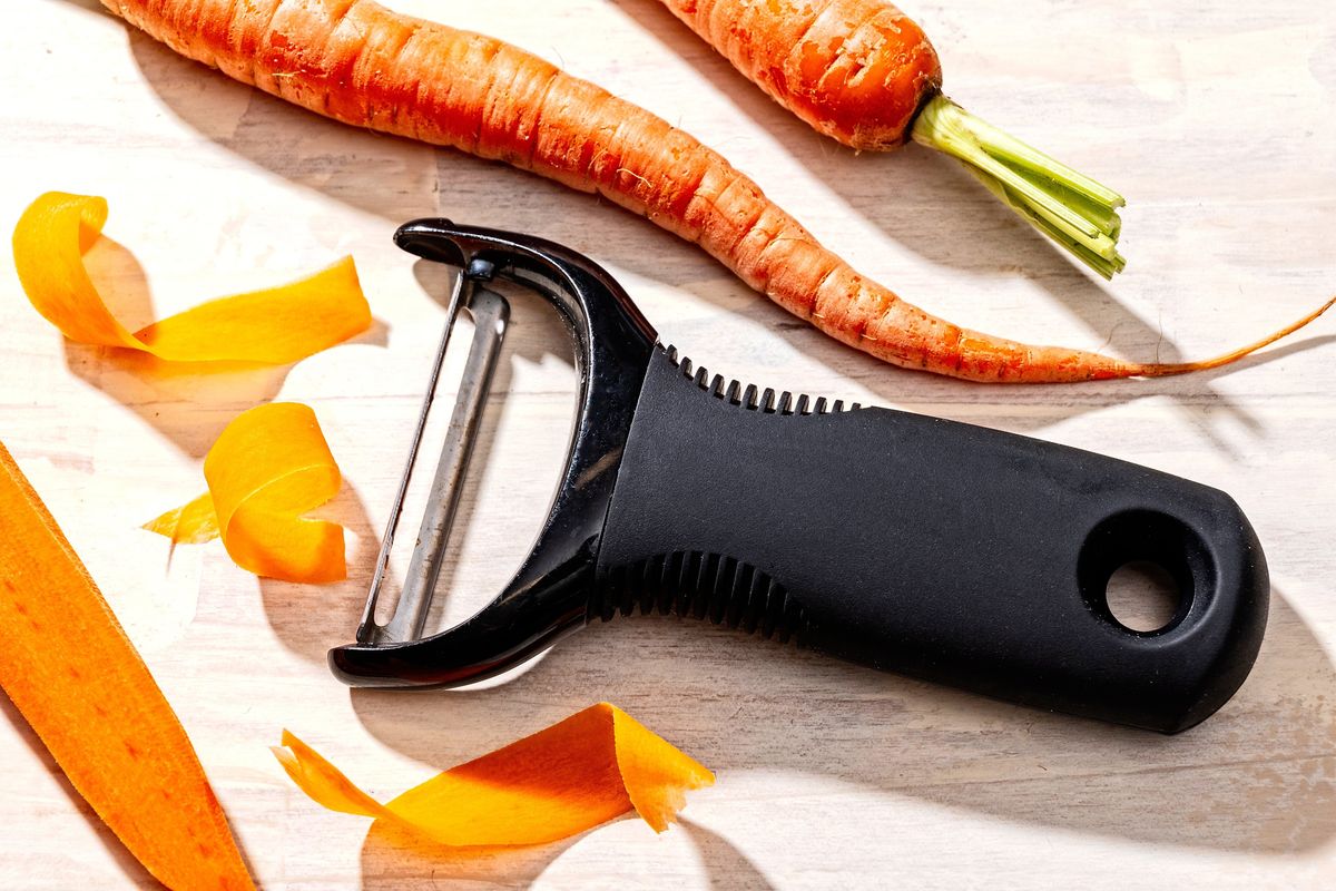 A vegetable peeler is an inexpensive and practical kitchen gift. Food styled by Lisa Cherkasky for the Washington Post.  (Scott Suchman/For the Washington Post)
