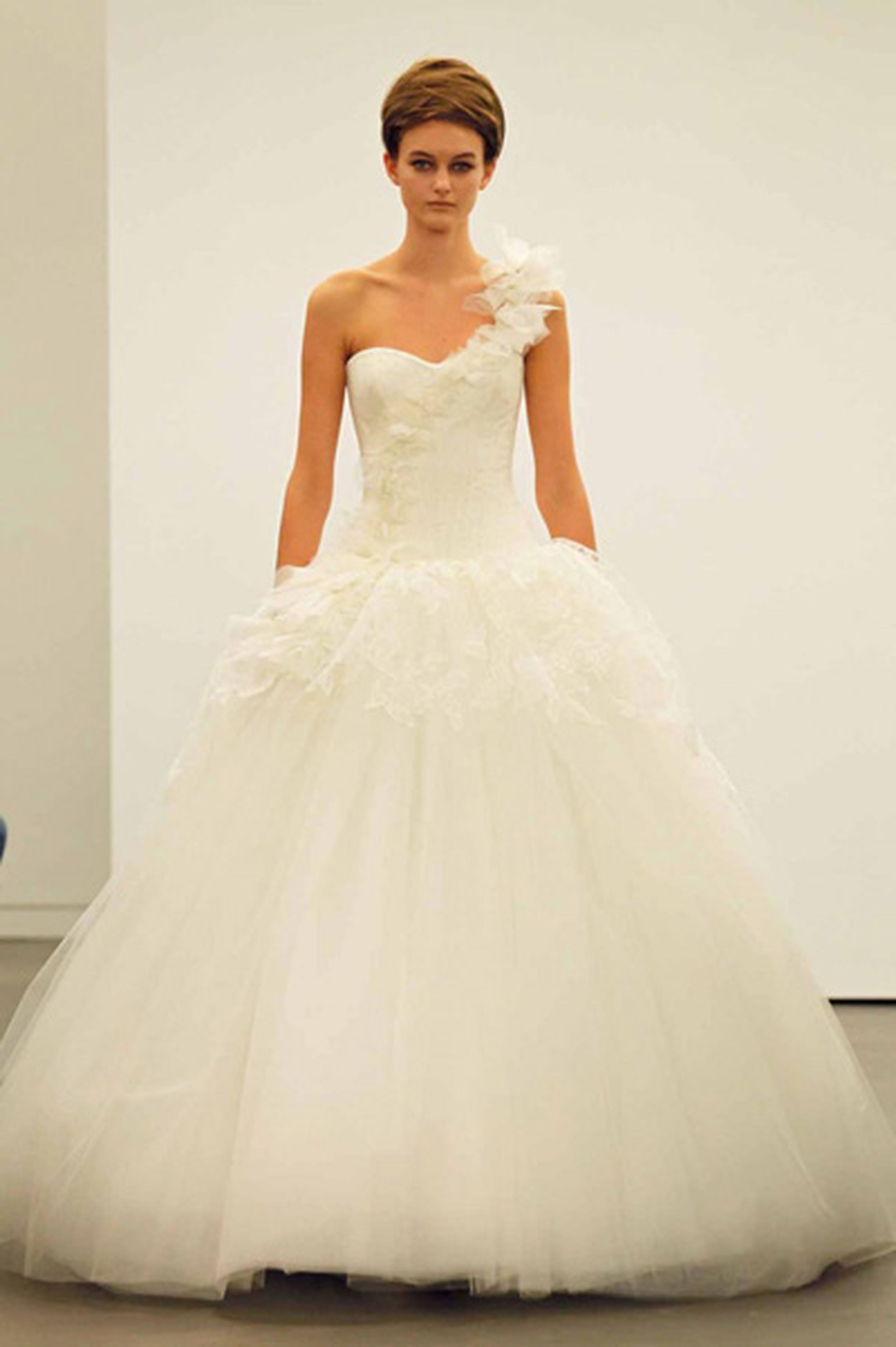 slim fit dress slacks Vera Wang 'Fiona' Mermaid Asymmetrical Wedding Gown – Instant Filters 2