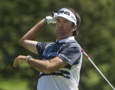 Bubba Watson is one of three golfers at 4-under at the Bridgestone Invitational, four shots behind leader Jim Furyk. (Associated Press)