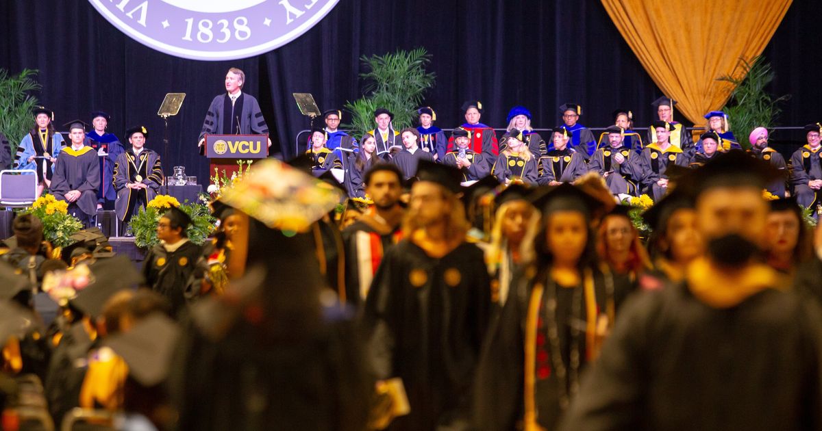 VCU students walk out of commencement during Youngkin address