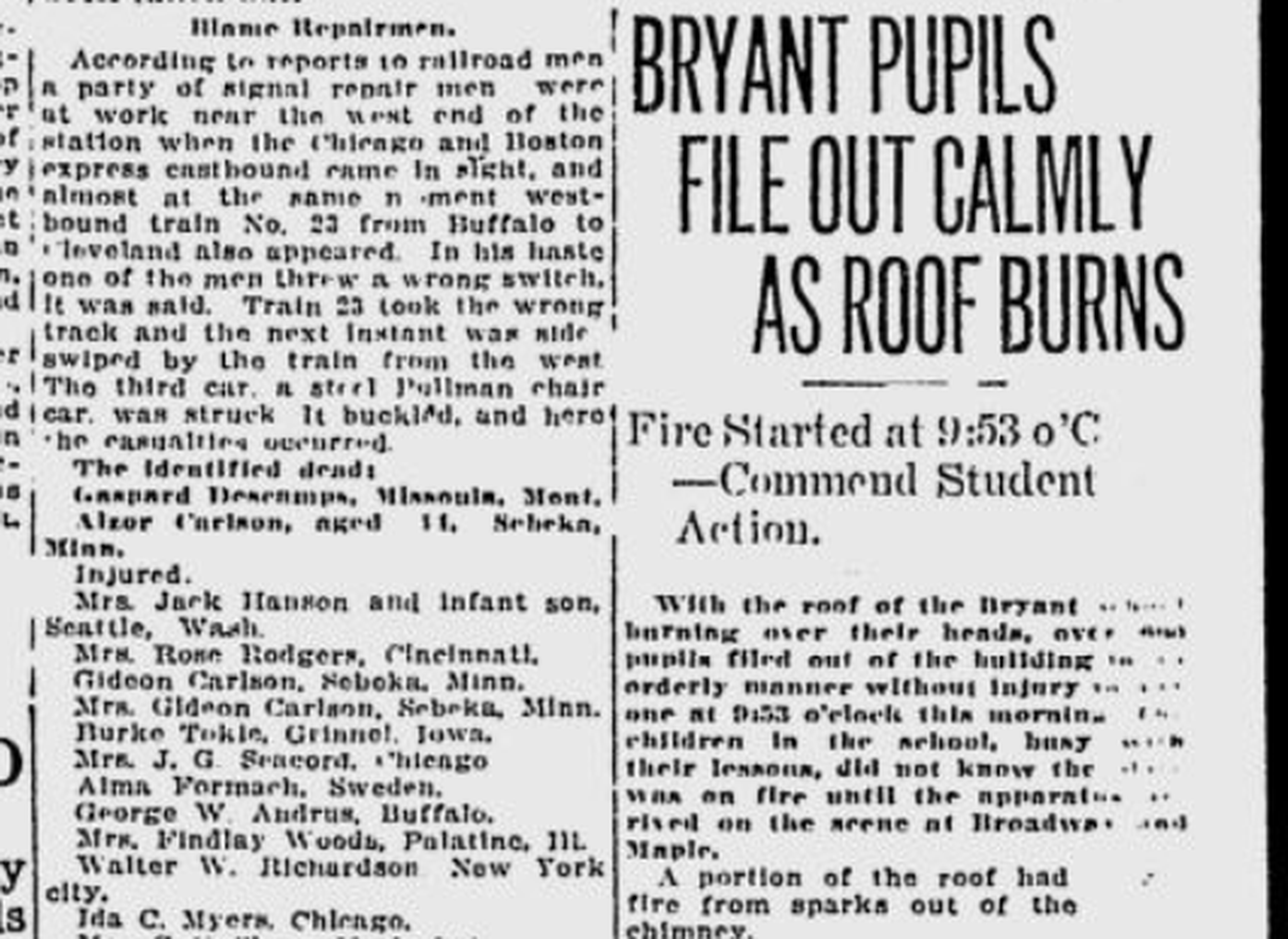 100 years ago today No one hurt in Bryant School fire The Spokesman