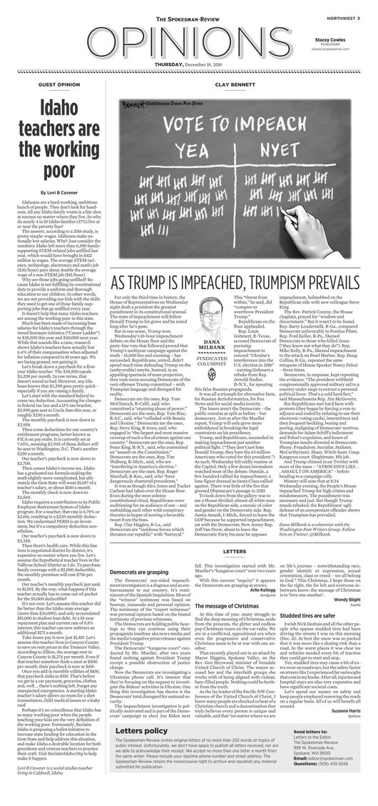 Opinion Front Page for Dec. 19, 2019 | The Spokesman-Review