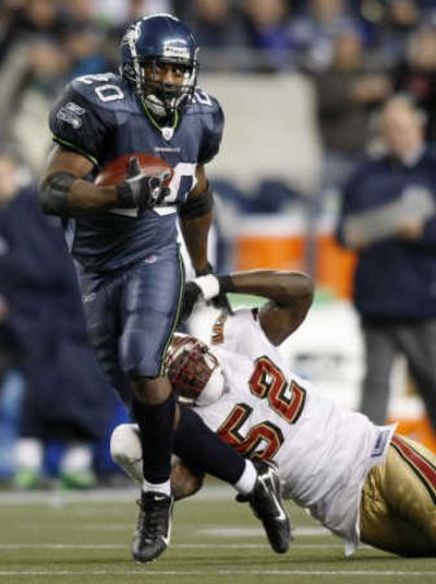 
Associated Press Six-year pro Maurice Morris, filling in for Shaun Alexander, rushed for 89 yards during Monday's win over San Francisco.
 (Associated Press / The Spokesman-Review)