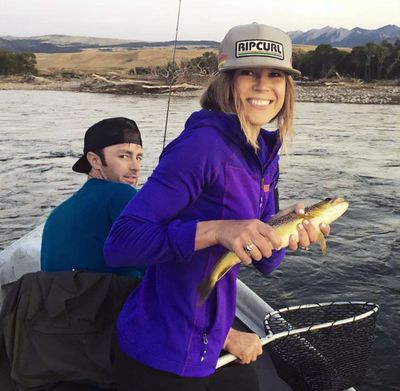 The Roskelleys honeymooning on the Yellowstone River.