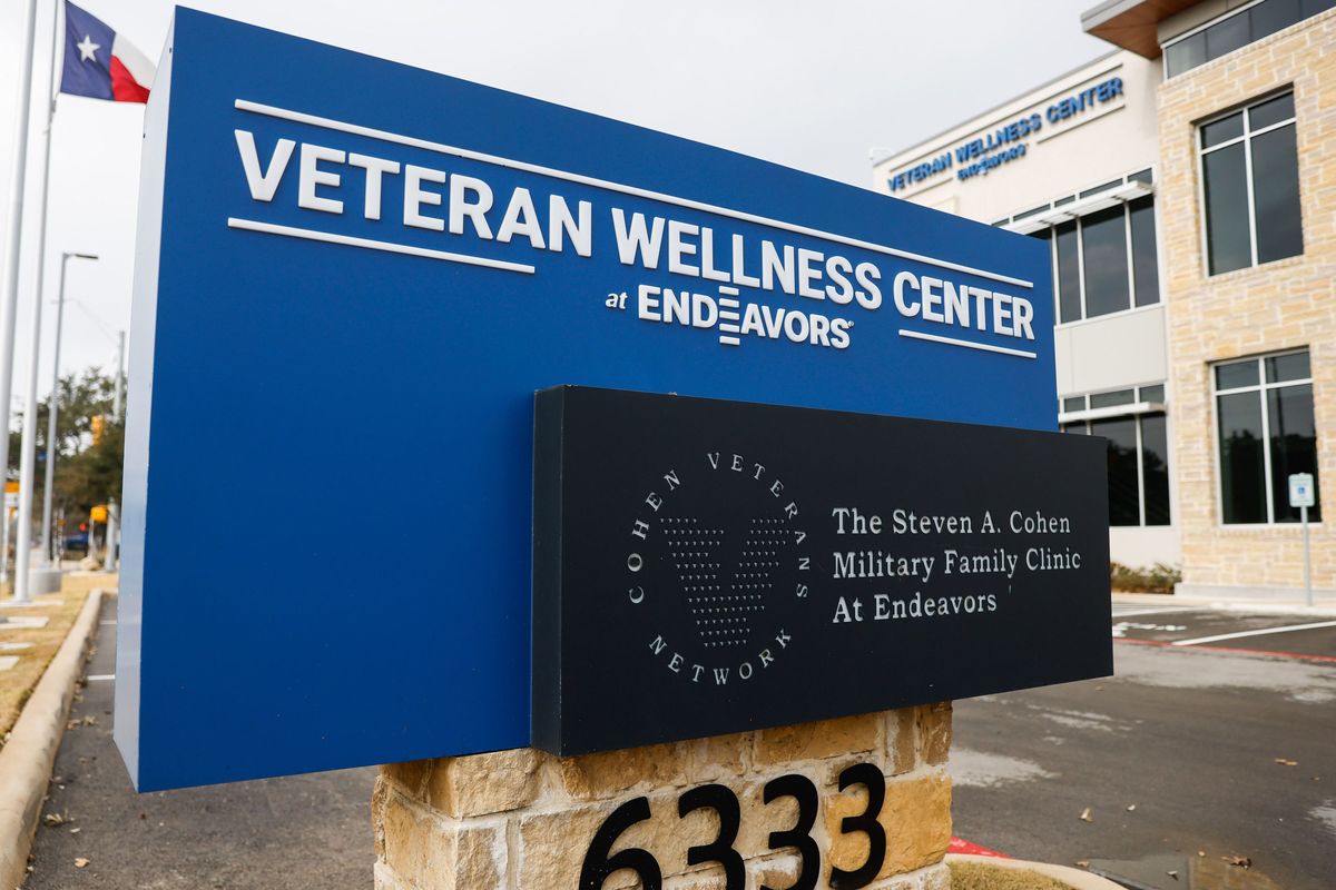The Endeavors Veteran Wellness Center in San Antonio on Monday, Jan. 2, 2023. The Pink Berets, a nonprofit that helps women soldiers and veterans suffering from post-traumatic stress disorder (PTSD), as well as mental and emotional trauma, operates at this center.   (Lola Gomez/The Dallas Morning News/TNS)