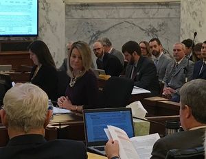 Sherri Ybarra, Idaho state superintendent of schools, presents her budget request to lawmakers on the Joint Finance-Appropriations Committee on Thursday, Jan. 25, 2018 at the Idaho state Capitol. (Betsy Z. Russell)