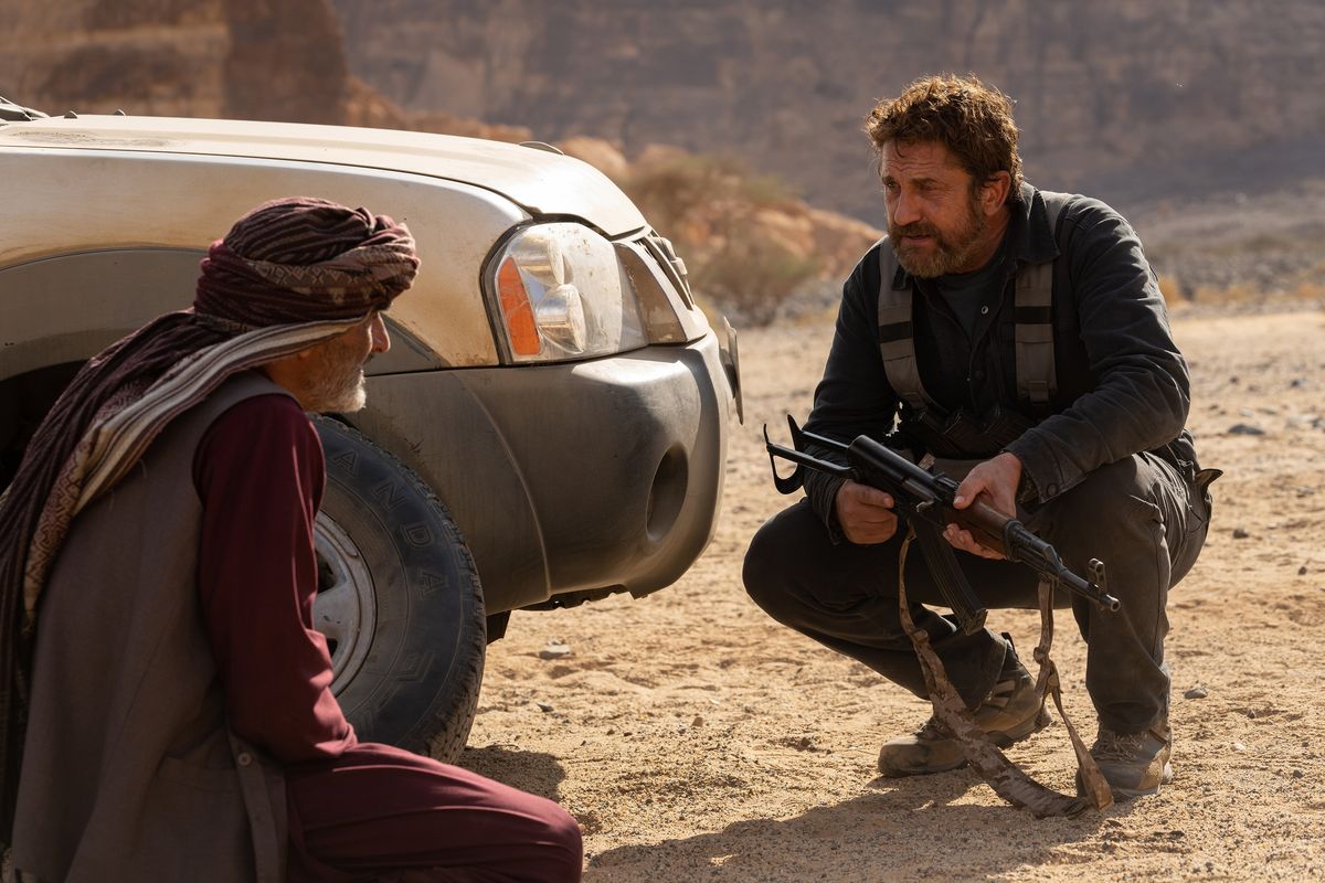 Navid Negahban, left, and Gerard Butler in "Kandahar." MUST CREDIT: Hopper Stone, SMPSP/Open Road Films/Briarcliff Entertainment  (Hopper Stone SMPSP//Open Road Films / Briarcliff Entertainment)