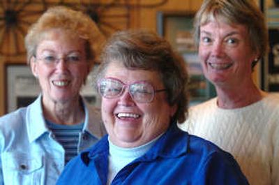 
From left, Yvonne Deitz, Vikki Moormann and Susan Schreiber have collaborated on a mystery novel and are working on more. 
 (Jesse Tinsley / The Spokesman-Review)
