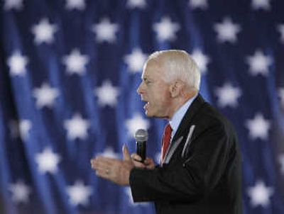 
Republican presidential candidate, Sen. John McCain speaks at a town hall meeting. Associated Press
 (Associated Press / The Spokesman-Review)