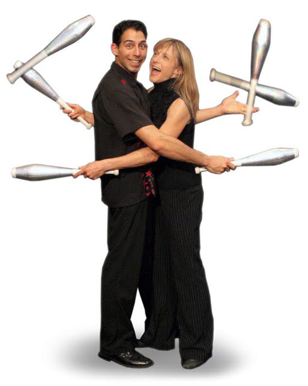 Jack and Jeri Kalvan describe their show as “what happens when a comedian/juggler marries an acrobat/aerialist.”Courtesy of Jack and Jeri Kalvan (Courtesy of Jack and Jeri Kalvan)
