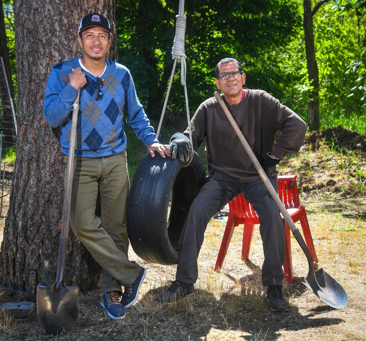 Nicaraguan refugee Silvio Urbina Rojas, 60, right, is reunited in spring 2020 with his nephew Alberto Lovo Rojas, 36, after more than 14 months in ICE detention.  (Spokesman-Review photo archives)