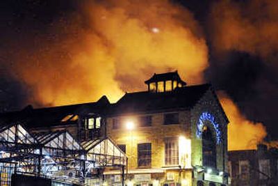 
A fire burns at London's famous Camden market late Saturday. There were no immediate reports of casualties. Associated Press
 (Associated Press / The Spokesman-Review)