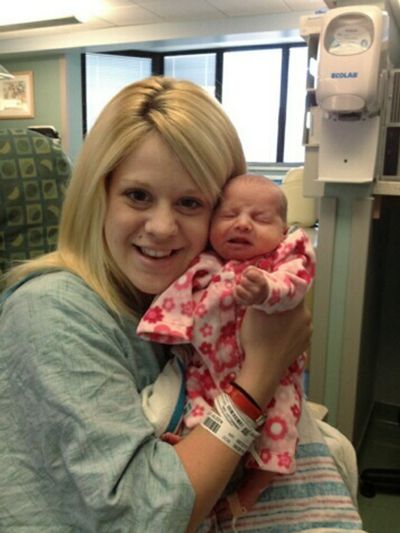 Aileen Dannelley holds her baby, Savannah, at Advocate Christ Medical Center in Oak Lawn, Ill. The month-old baby is being treated for drug withdrawal with methadone, which her mother started using early in her pregnancy to fight addiction to painkillers. Researchers say the number of babies born in the United States with signs of opiate drug withdrawal has tripled over a decade because of a surge in the use of narcotics among pregnant women. (Associated Press)