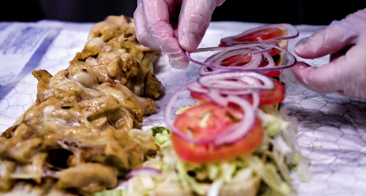 The chicken melt sandwich is prepared at Port of Subs restaurant in Spokane on Friday, February 20, 2026.  (Kathy Plonka/The Spokesman-Revie)