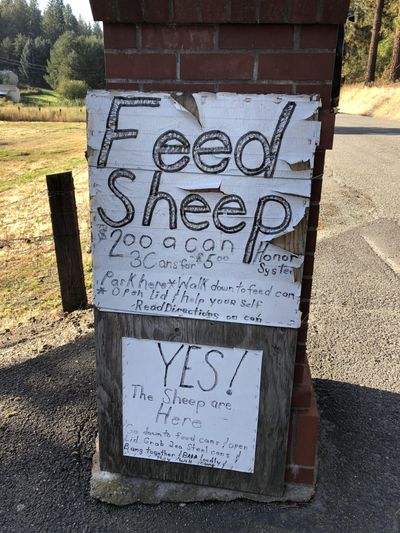 This sign is part of Julia Ditto’s “sanity walk” in Spokane Valley. (Julia Ditto / For The Spokesman-Review)