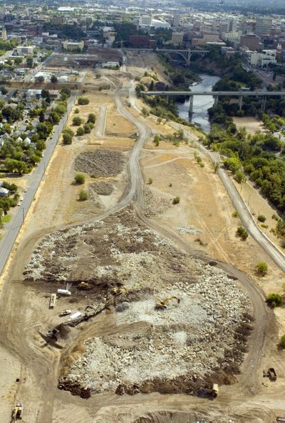 Site development was under way on the 78-acre  Kendall Yards site in August 2007. It has since stalled.   (File / The Spokesman-Review)