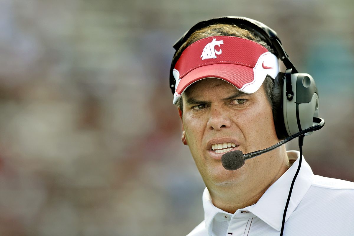 The stress of gameday shows on the face of WSU Head Coach Paul Wulff as his Cougs fall behind Stanford in Pullman on Saturday, Sept. 5, 2009. (Christopher Anderson / The Spokesman-Review)