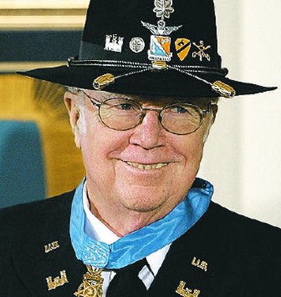 
Bruce Crandall, of Manchester, Wash., smiles after he was presented with the Medal of Honor during a ceremony in the East Room of the White House. 
 (Associated Press / The Spokesman-Review)