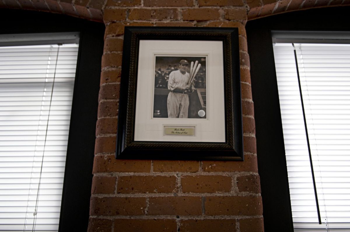 A photograph of Babe Ruth hangs in the bedroom. (Mark Mirko / The Spokesman-Review)