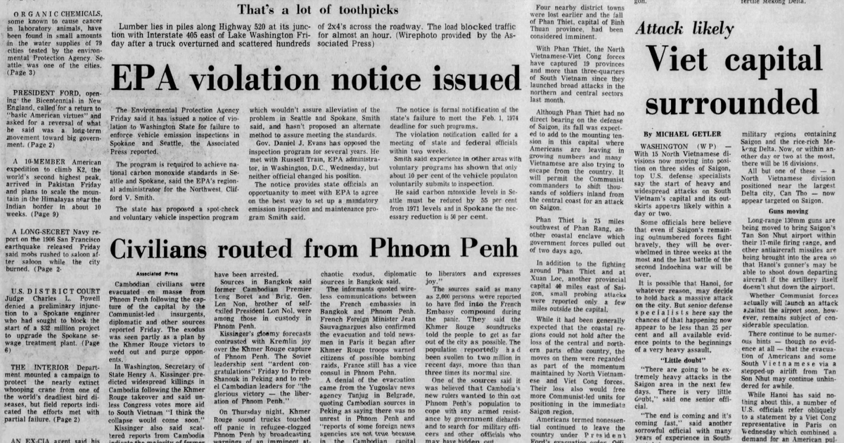 This day in history: EPA said Spokane and Seattle failed to enforce emission rules. Manslaughter case ended in hung jury