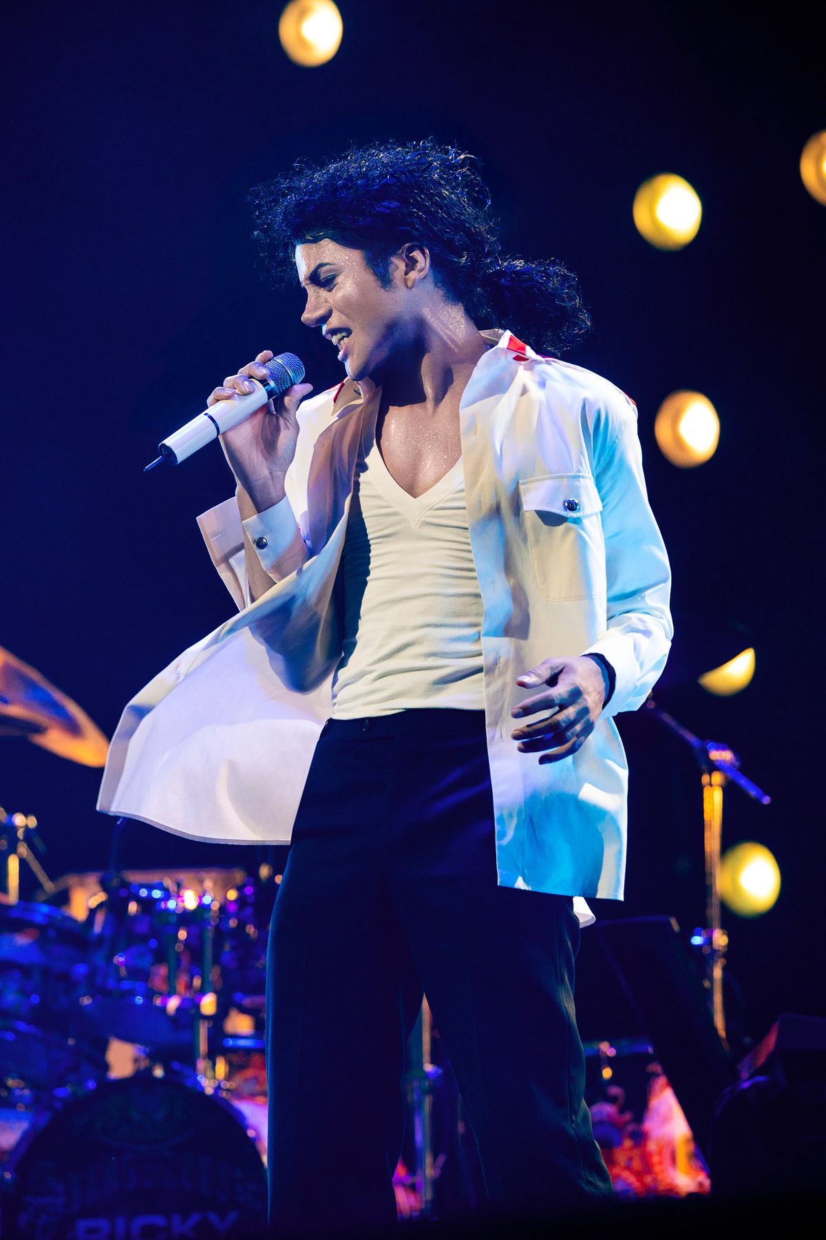 Jaafar Jackson stars as Michael Jackson in the movie “Michael.” (Lionsgate)