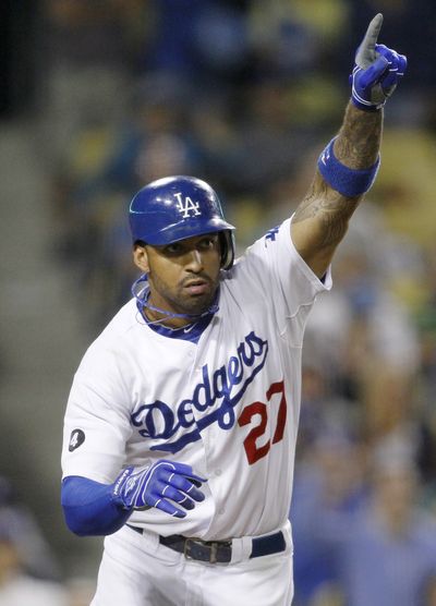 Matt Kemp is hitting .319 with 28 homers and 89 runs batted in for the Los Angeles Dodgers. (Associated Press)