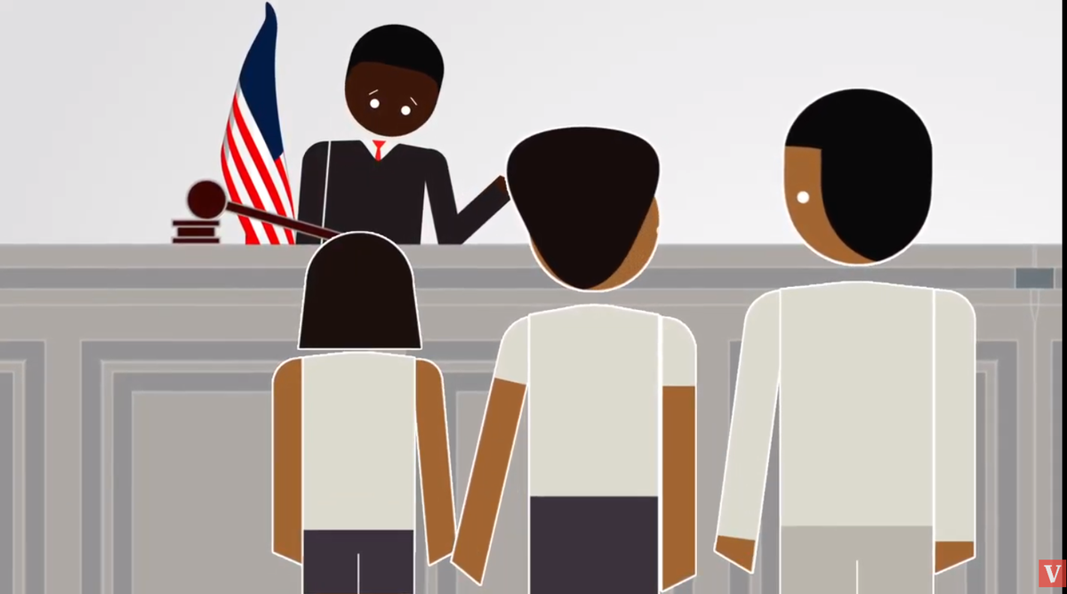 Spokane County could have several animated videos resembling this to walk the public through the criminal justice system. This excerpt from a video by animator Stephen McNally shows several people going through drug court in a video about opioid use. (Excerpt of video by Stephen McNally / Excerpt of video by Stephen McNally)