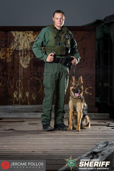 Deputy Clay Hilton and K9 Bane (Courtesy of the Spokane County Sheriff’s Office)