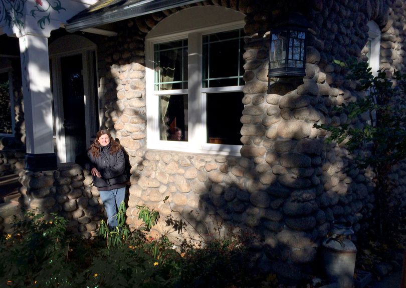 Linda Rae Osmonson owns a classic river rock home in the Spokane Valley. She has spent the past decade on restoration efforts. (Colin Mulvany)