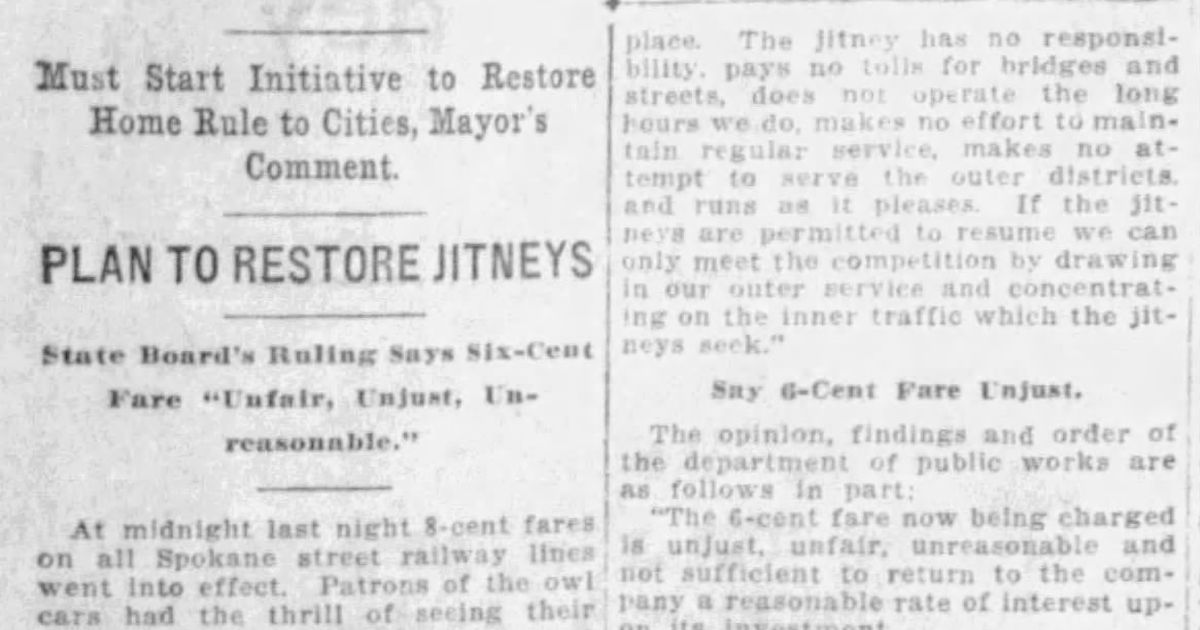 100 Years Ago In Spokane Jitneys Think Old Fashioned Uber Service Undercut 8 Cent Streetcar 1525