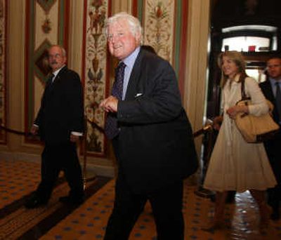 Sen. Edward Kennedy,  followed by his niece Caroline Kennedy, enters the Capitol  on Wednesday. Associated Press
 (Associated Press / The Spokesman-Review)