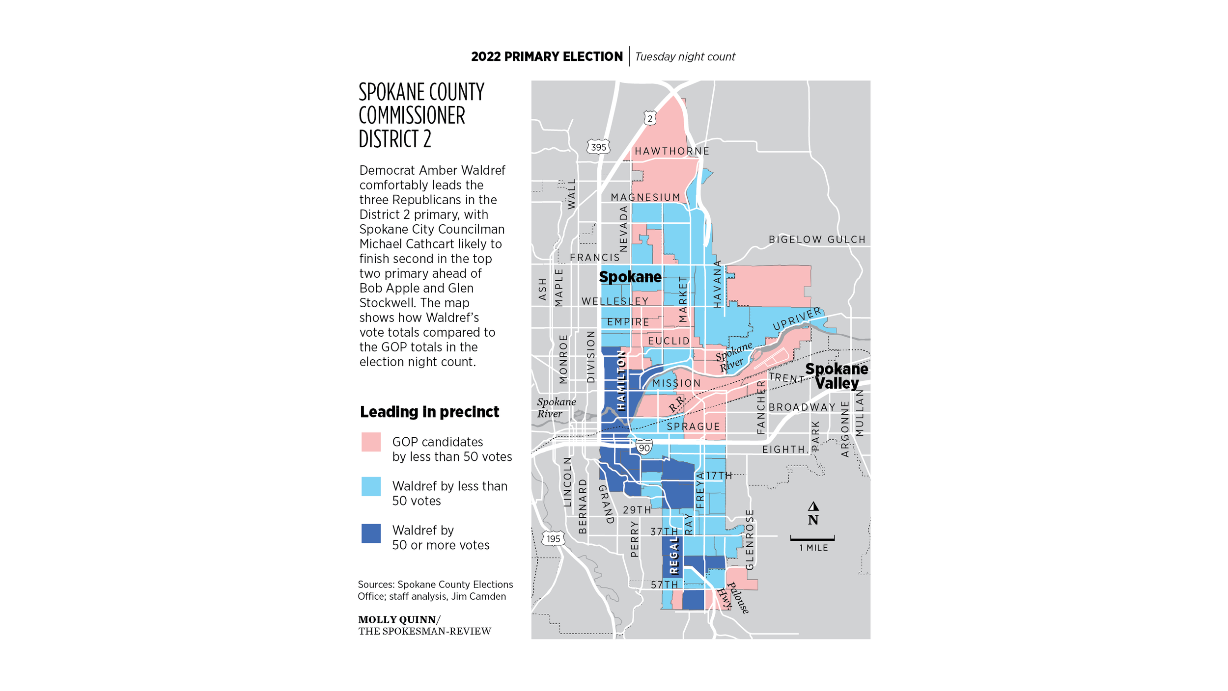 Here are the maps showing the breakdowns in Spokane County's first 5-seat  county commissioner election | The Spokesman-Review