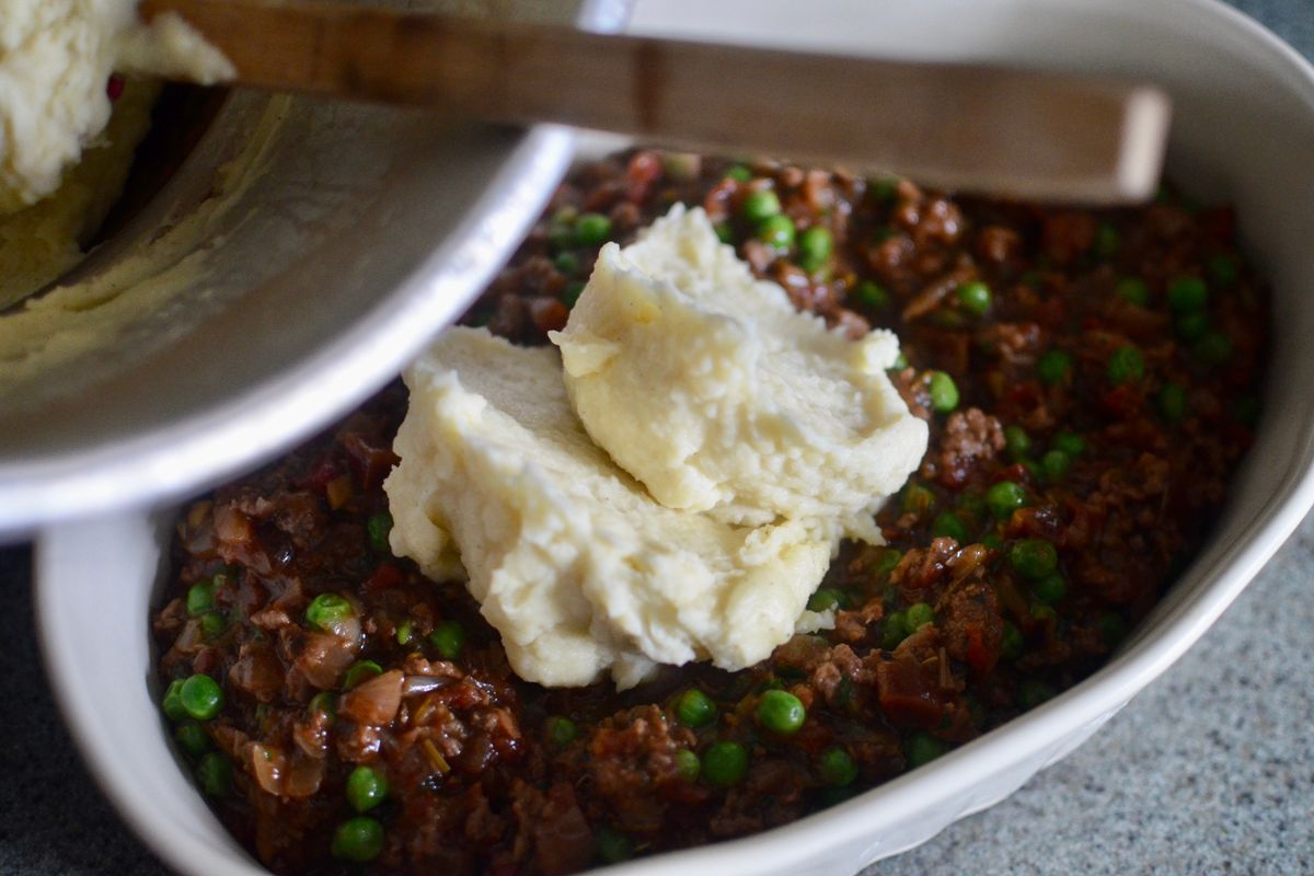 Shepherd’s pie is traditionally minced or ground lamb that is cooked in a sauce or gravy mixture with carrots and onions, but other proteins, and even vegetables, can be used in this recipe.  (Ricky Webster/For The Spokesman-Review)