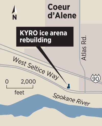 Destroyed ice rink to rise again in Kootenai County. Aug. 1 opening planned for North Idaho facility. (Molly Quinn / mollyq@spokesman.com)