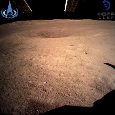 The first image of the moon’s far side taken by China's Chang'e-4 probe. (China National Space Administration)