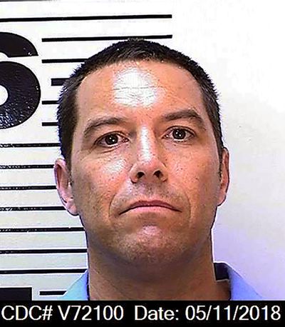 FILE - This May 11, 2018, file photo, from the California Department of Corrections and Rehabilitation, shows Scott Peterson. A California prosecutor says someone has filed an unemployment claim in the name of convicted murderer Peterson. Sacramento County District Attorney Anne Marie Schubert said it is one of at least 35,000 unemployment claims made on behalf of prison inmates between March and August 2020.  (HOGP)