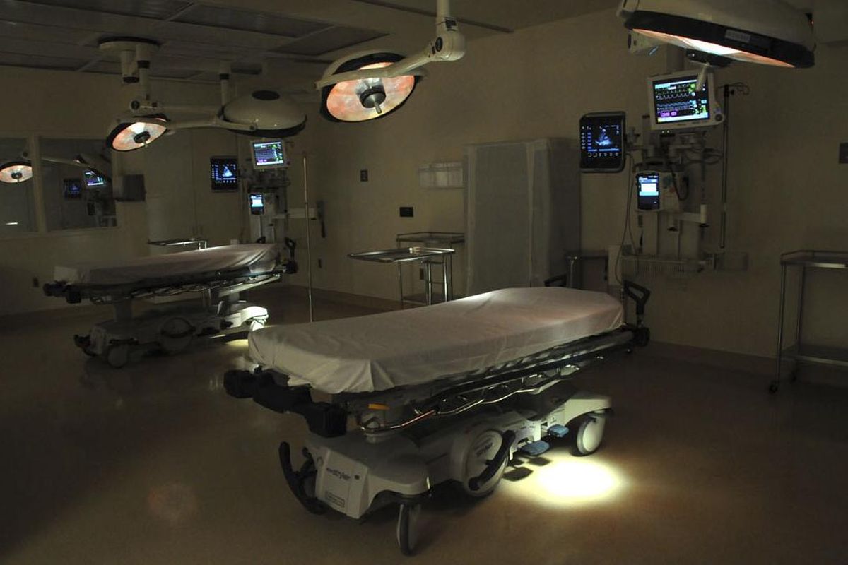 SonoSite S-FAST(TM) ultrasound tool mounted on Steris(R) tower at the head of every bed - Zero-footprint with full screen visibility to entire emergency teamin this 2008 photo. (Business Wire)