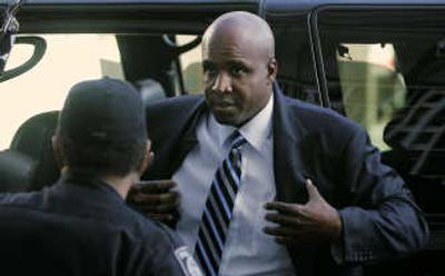 
Former San Francisco Giant Barry Bonds arrives at federal court.  Associated Press
 (Associated Press / The Spokesman-Review)