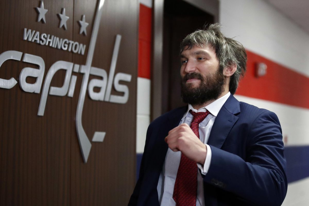 Washington Capitals forward Alex Ovechkin, of Russia, arrives for Game 4 of the NHL hockey Stanley Cup Final against the Vegas Golden Knights, Monday, June 4, 2018, in Washington. (Alex Brandon / Associated Press)