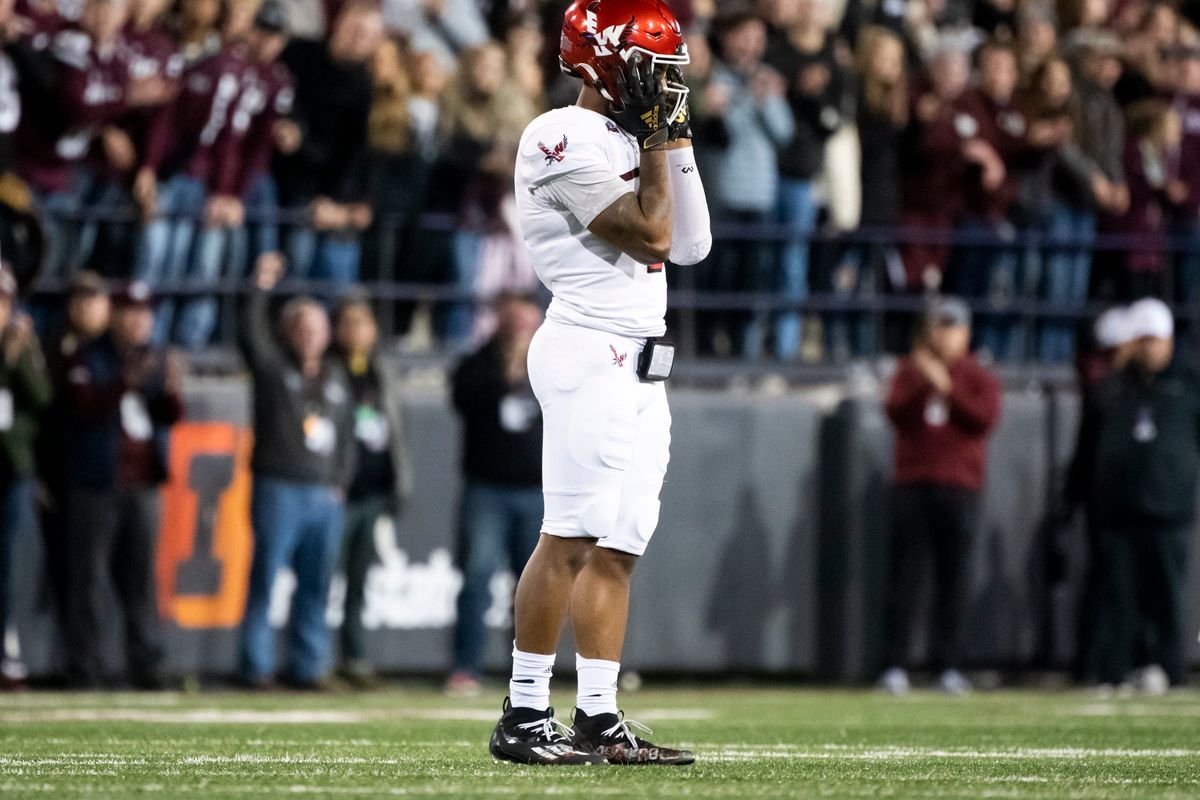 Eastern Washington quarterback Eric Barriere reacts after throwing an incomplete pass during the Friday’s FCS playoff loss.  (BEN ALLAN SMITH Missoulian)