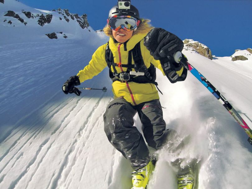In this an undated file product image released by GoPro shows the GoPro digital camera mounted on a ski helmet, a hot item on ski slopes and other settings. Helmet cams have become so ubiquitous that they are 