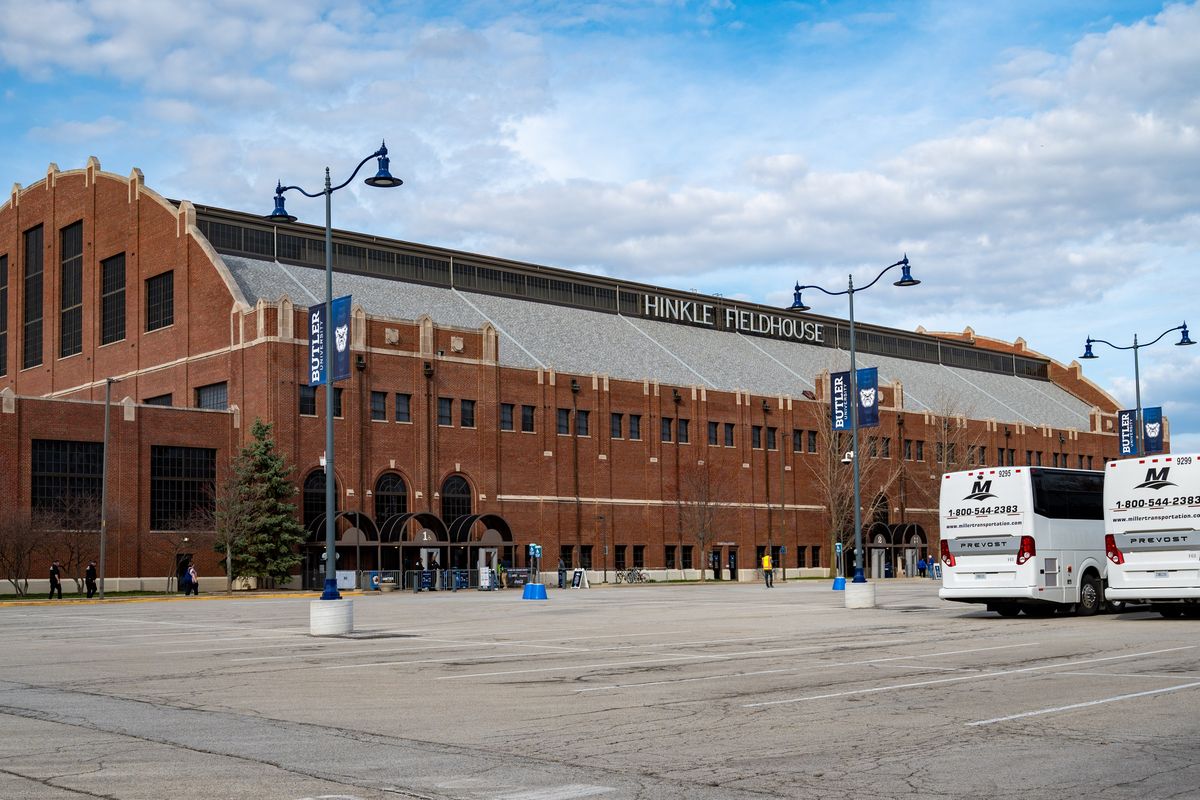 Butler University’s Hinkle Fieldhouse after the Gonzaga defeated Oklahoma 87-71, Monday, March 22, 2021.  (COLIN MULVANY/THE SPOKESMAN-REVIEW)