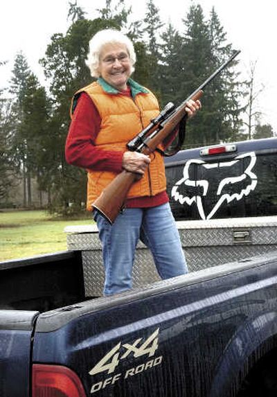 
Edna Braden, 79, poses in the back of her new rig with her .270 rifle in Woodland, Wash., earlier this month. Associated Press
 (Associated Press / The Spokesman-Review)