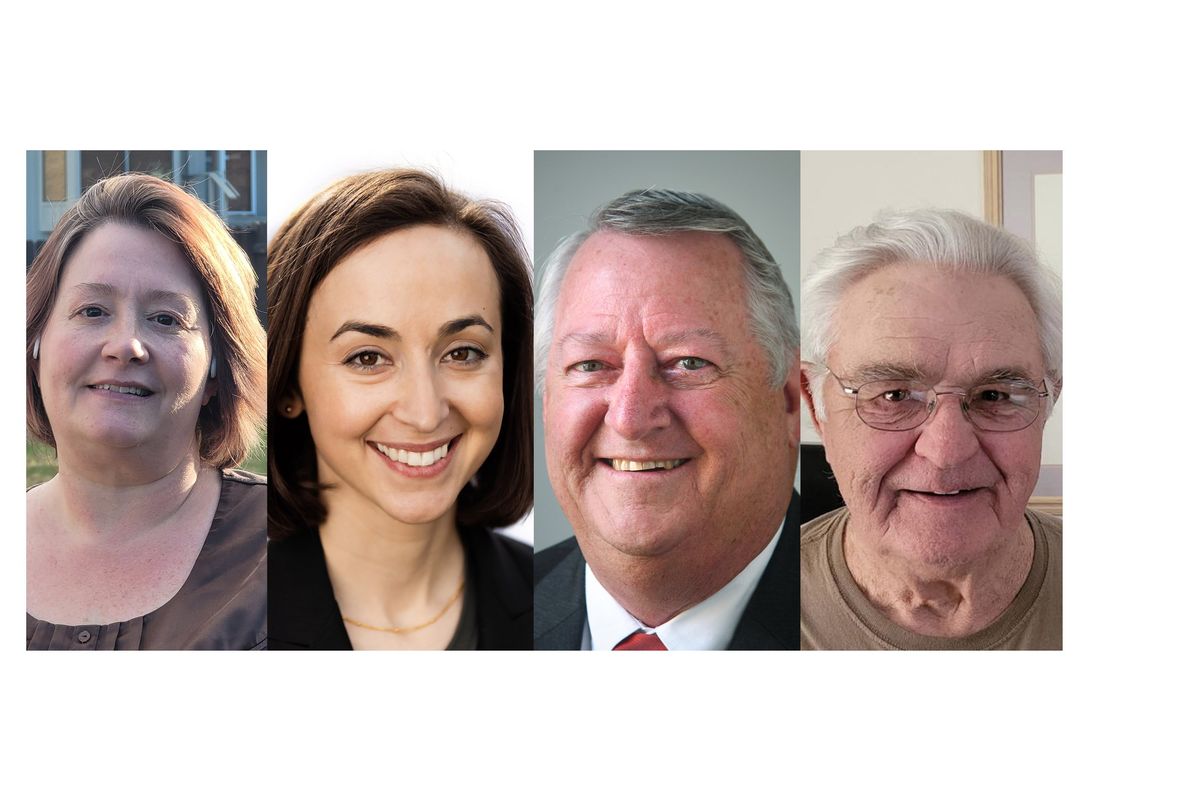 Candidates in the 2022 race for Spokane County Commissioner District 5 are (from left) independent Tara Carter, Democrat Maggie Yates, incumbent Republican Al French and Republican Don Harmon. 
