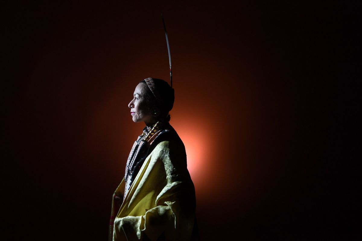 Angela Gladue at Woolly Mammoth Theatre in January. (MUST CREDIT: Washington Post photo by Matt McClain)  (Matt McClain/The Washington Post)